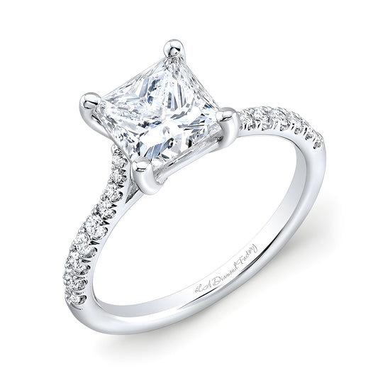 Princess Cut Micro Pave Engagement Ring