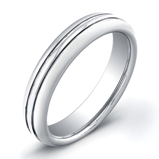 5mm Tungsten Carbide ring with double grooved top