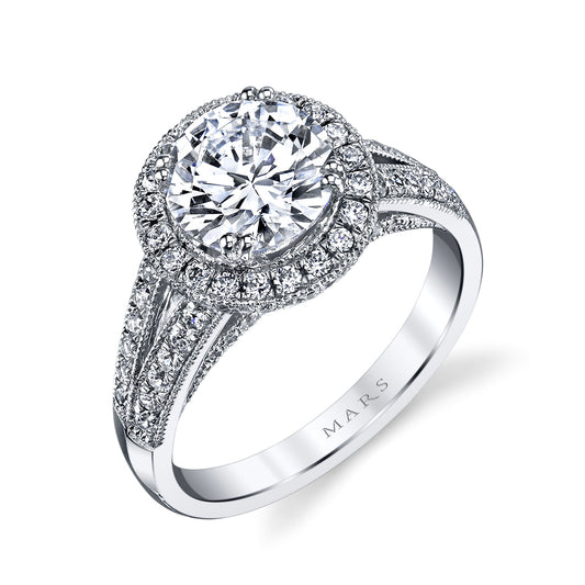 Ladies Round Engagement Ring 25007