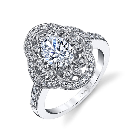 Ladies Oval Engagement Ring 25262