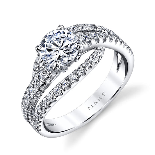 Ladies Round Engagement Ring 25532