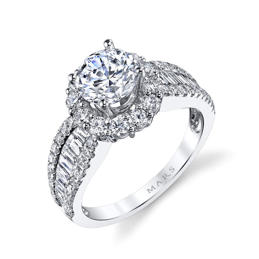 Ladies Round Engagement Ring 25649