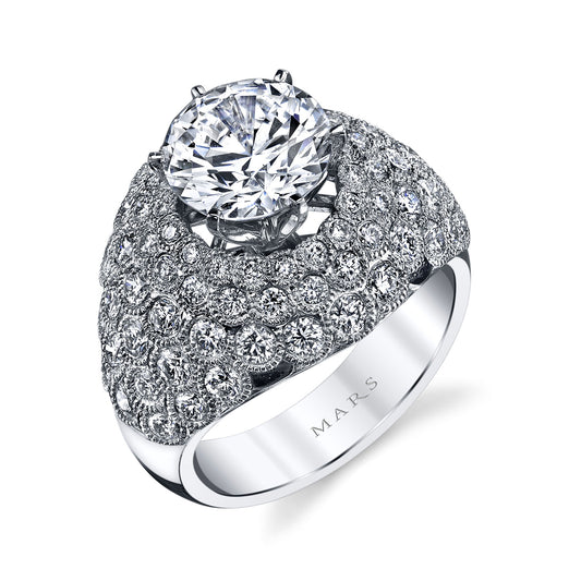 Ladies Round Engagement Ring 25671