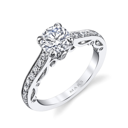 Ladies Round Engagement Ring 25736