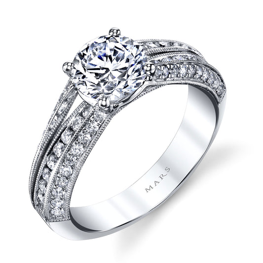 Ladies Round Engagement Ring 25738