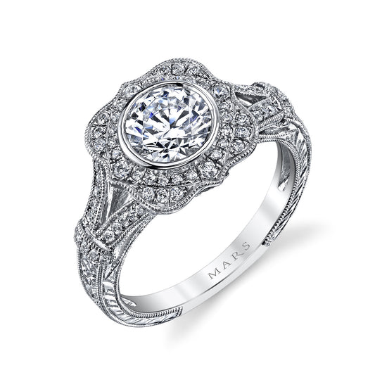 Ladies Round Engagement Ring 25938