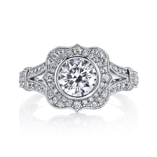 Ladies Round Engagement Ring 25938