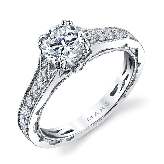 Ladies Round Engagement Ring 26009