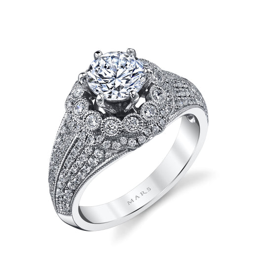 Ladies Round Engagement Ring 26178