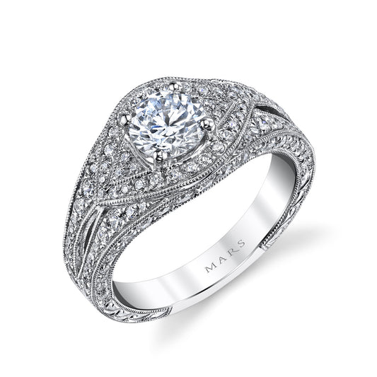 Ladies Round Engagement Ring 26208