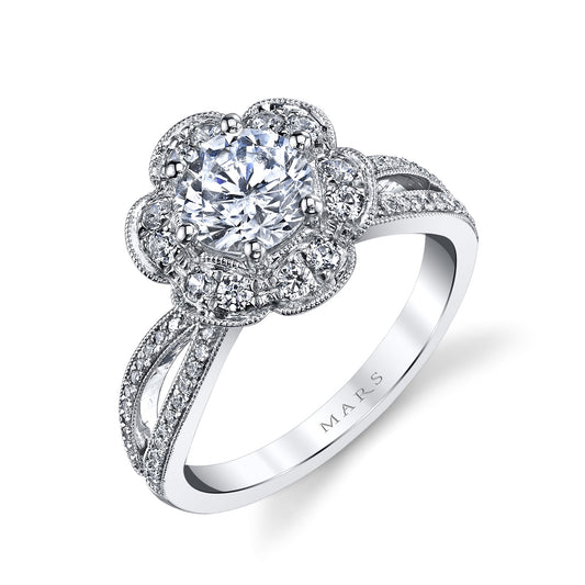 Ladies Round Engagement Ring 26214