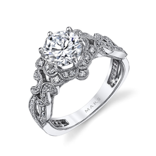 Ladies Round Engagement Ring 26594