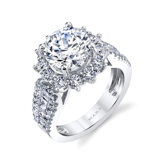 Ladies Round Engagement Ring 27079