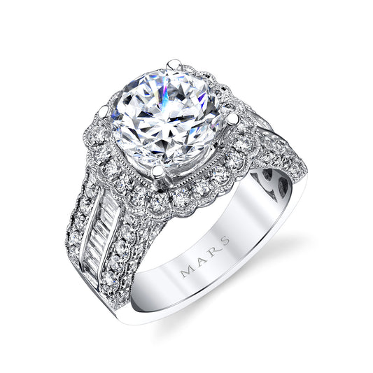 Ladies Round Engagement Ring 27119