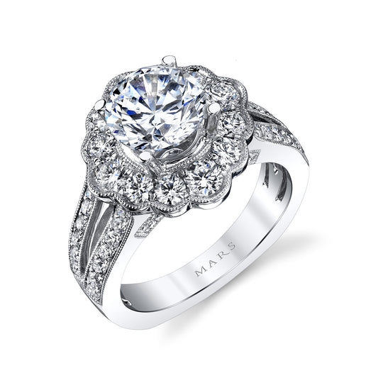 Ladies Round Engagement Ring 27122