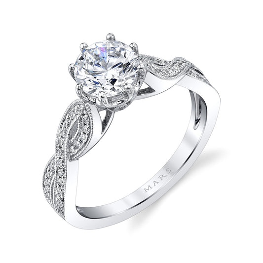 Ladies Round Engagement Ring 27185