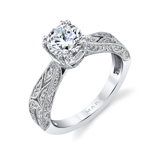 Ladies Round Engagement Ring 27187