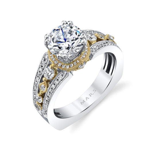 Ladies Round Engagement Ring 27195TT