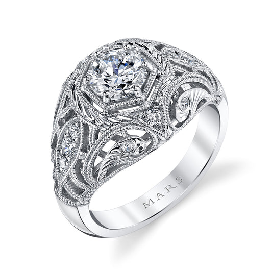 Ladies Round Engagement Ring 27359