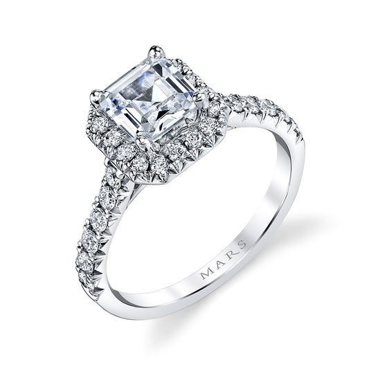 Ladies Asscher Engagement Ring 27378