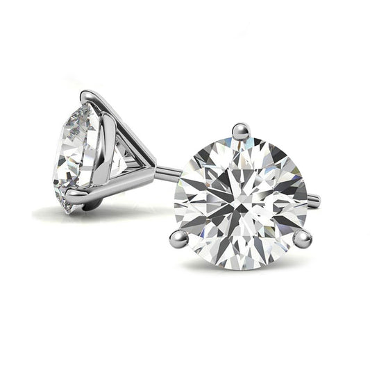 3-prong Martini Lab Grown Diamond Stud Earrings