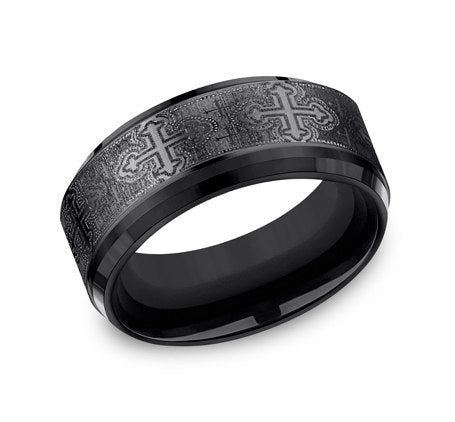 9mm Wedding Band Ring CF69100BKT