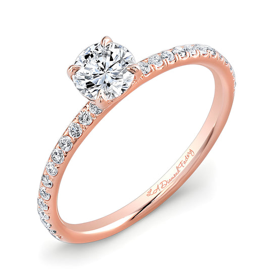 14kt Rose Gold Micro-Pave Engagement Ring (0.64ctw)