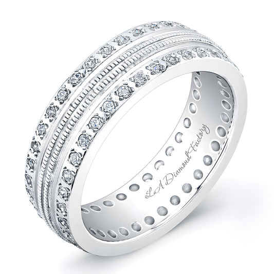 8mm Double Eternity Men's Diamond Wedding Band